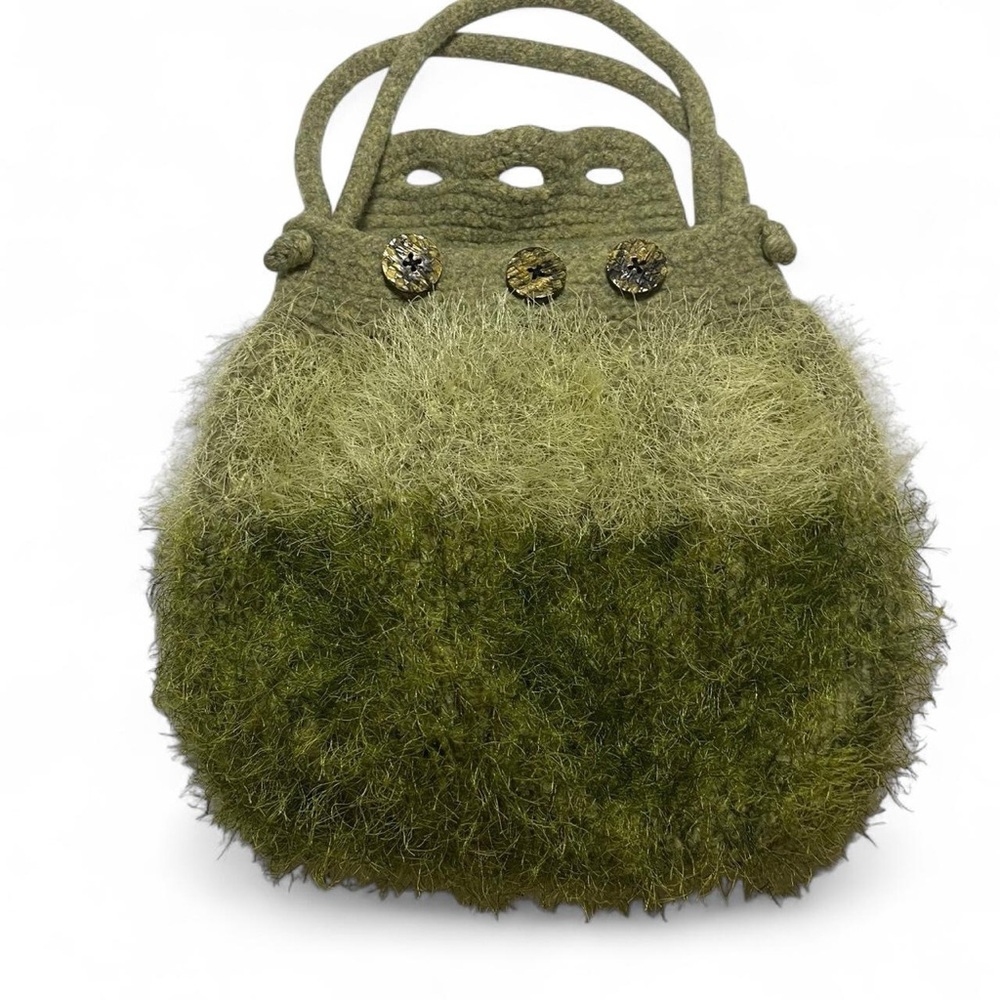 Green Textured Women's Bag